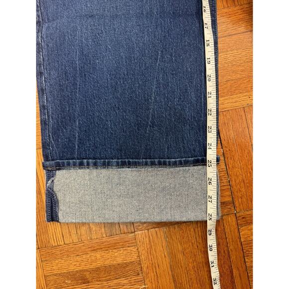 Abercrombie The 90's Straight Ultra High Rise Jeans Dark With Cuff Sz 32 14s New - Picture 7 of 12
